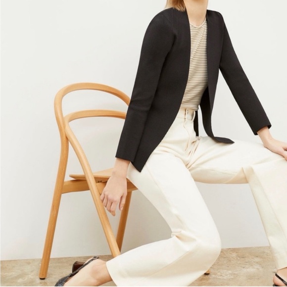 MM Lafleur Woolf Jardigan Ribbed Black Knit Cardigan Blazer New Size Small - Picture 11 of 11